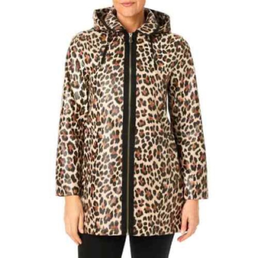 NWT Kate Spade leopard print raincoat Small